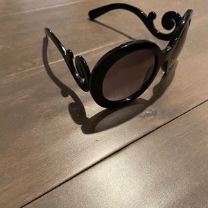 PRADA oversized, round lens sunglasses